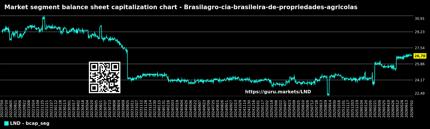 Market segment balance sheet capitalization chart - Brasilagro-cia-brasileira-de-propriedades-agricolas